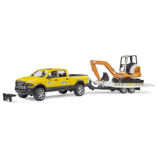 MASINA RAM 2500 CU REMORCA SI MINI EXCAVATOR - BRUDER (BR02546)