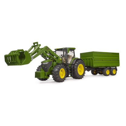 JOHN DEERE 7R 350 TRACTOR WITH FRONT LOADER AND TIPPER TRAILER ON AXLE - BRUDER (BR03155)