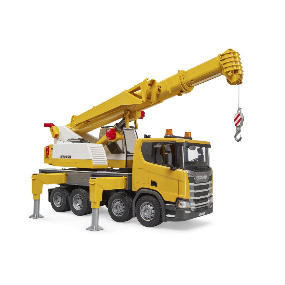 TRUCK WITH SCANIA SUPER 560R LIEBHERR CRANE WITH LIGHTS AND SOUNDS - BRUDER (BR03571)