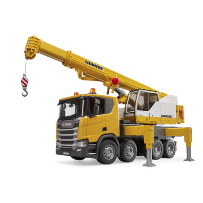 TRUCK WITH SCANIA SUPER 560R LIEBHERR CRANE WITH LIGHTS AND SOUNDS - BRUDER (BR03571)