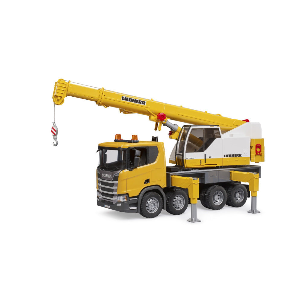 TRUCK WITH SCANIA SUPER 560R LIEBHERR CRANE WITH LIGHTS AND SOUNDS - BRUDER (BR03571)