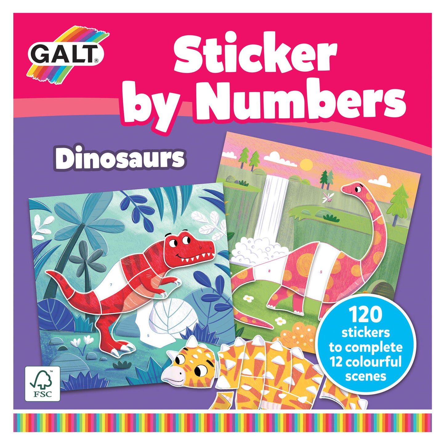 CARTEA MEA CU STICKERE -  DINOZAURI PRIETENOSI - GALT (1005659)