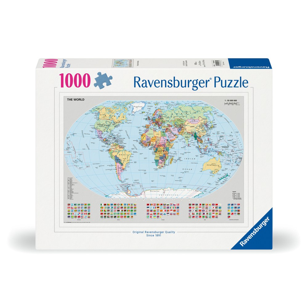 RAVENSBURGER - PUZZLE HARTA POLITICA A LUMII 1000 PIESE DESIGN NOU - RAVENSBURGER (RVSPA00065)