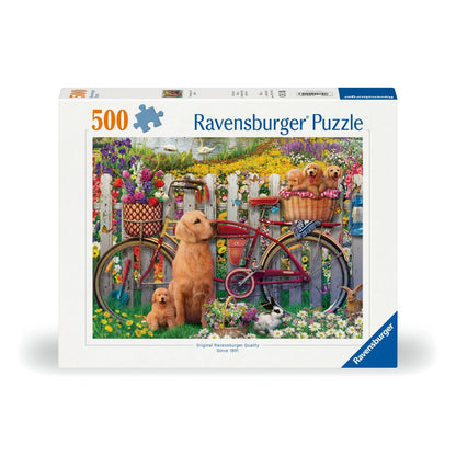 PUZZLE CATELUSI PE BICICLETA 500 PIESE DESIGN NOU - RAVENSBURGER (RVSPA00209)