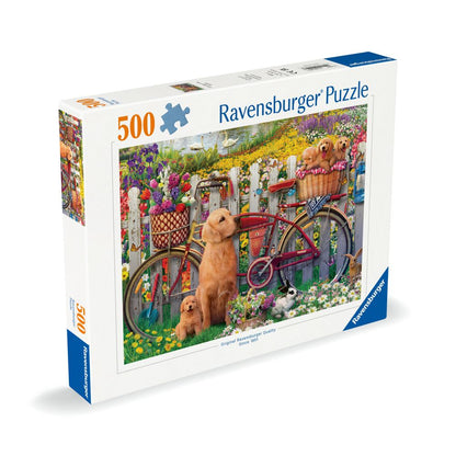 PUZZLE CATELUSI PE BICICLETA 500 PIESE DESIGN NOU - RAVENSBURGER (RVSPA00209)