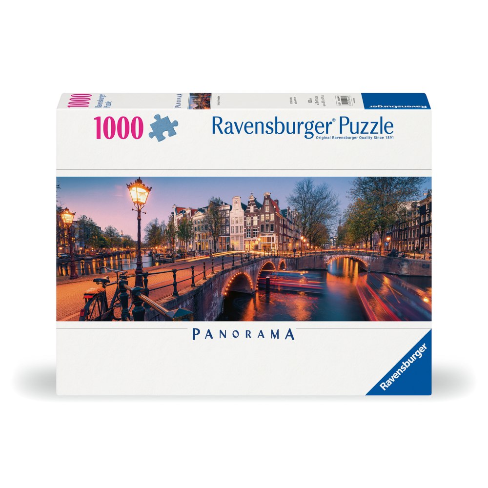 PUZZLE PANORAMA NOAPTEA IN AMSTERDAM 1000 PIESE DESIGN NOU - RAVENSBURGER (RVSPA00446)