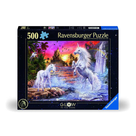 PUZZLE UNICORNI LA RAU 500 PIESE CARE LUMINEAZA IN INTUNERIC DESIGN NOU - RAVENSBURGER (RVSPA00471)