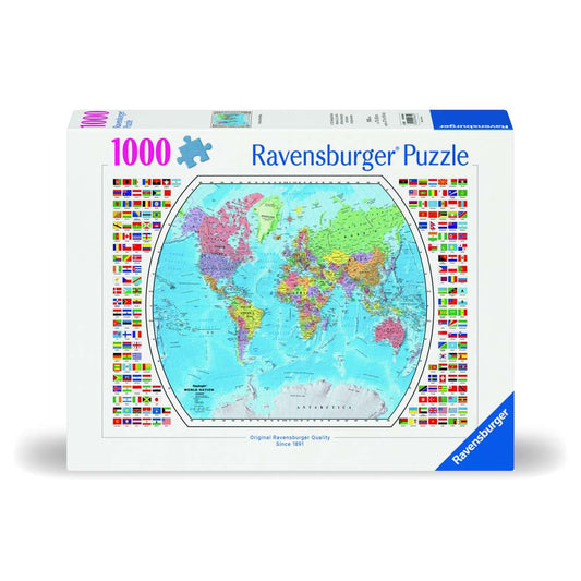 PUZZLE HARTA POLITICA GLOB PAMANTESC 1000 PIESE DESIGN NOU - RAVENSBURGER (RVSPA00664)