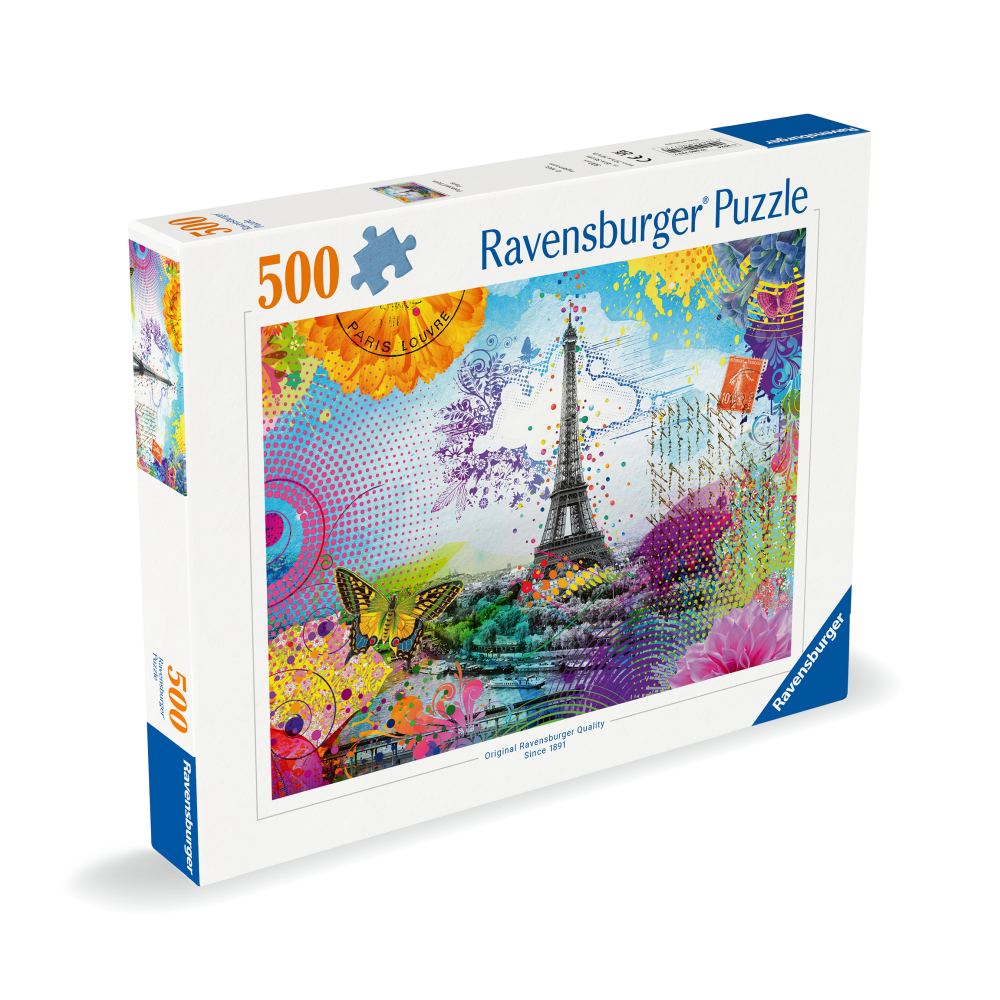 RAVENSBURGER - PUZZLE CARTE POSTALA DIN PARIS 500 PIESE - RAVENSBURGER (RVSPA00772)