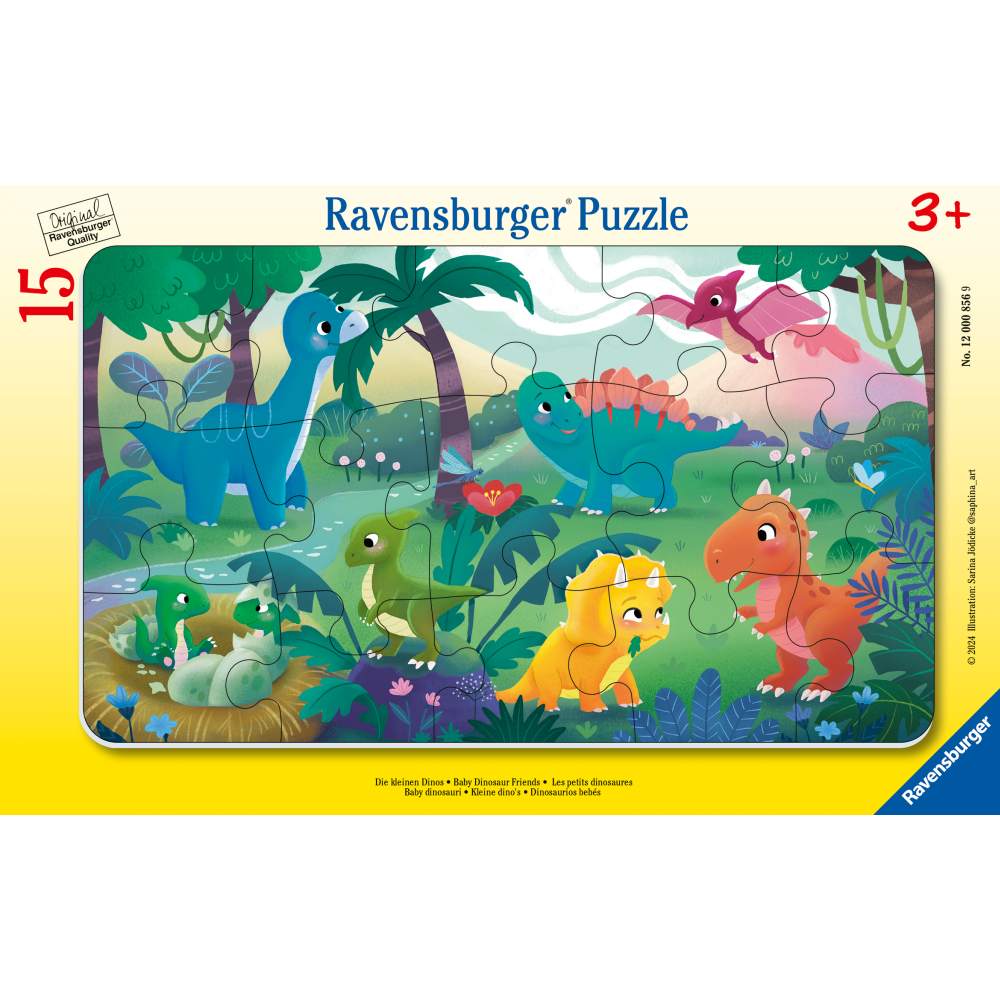 PUZZLE TIP RAMA LUMEA DINOZAURILOR 15 PIESE - RAVENSBURGER (RVSPC00856)