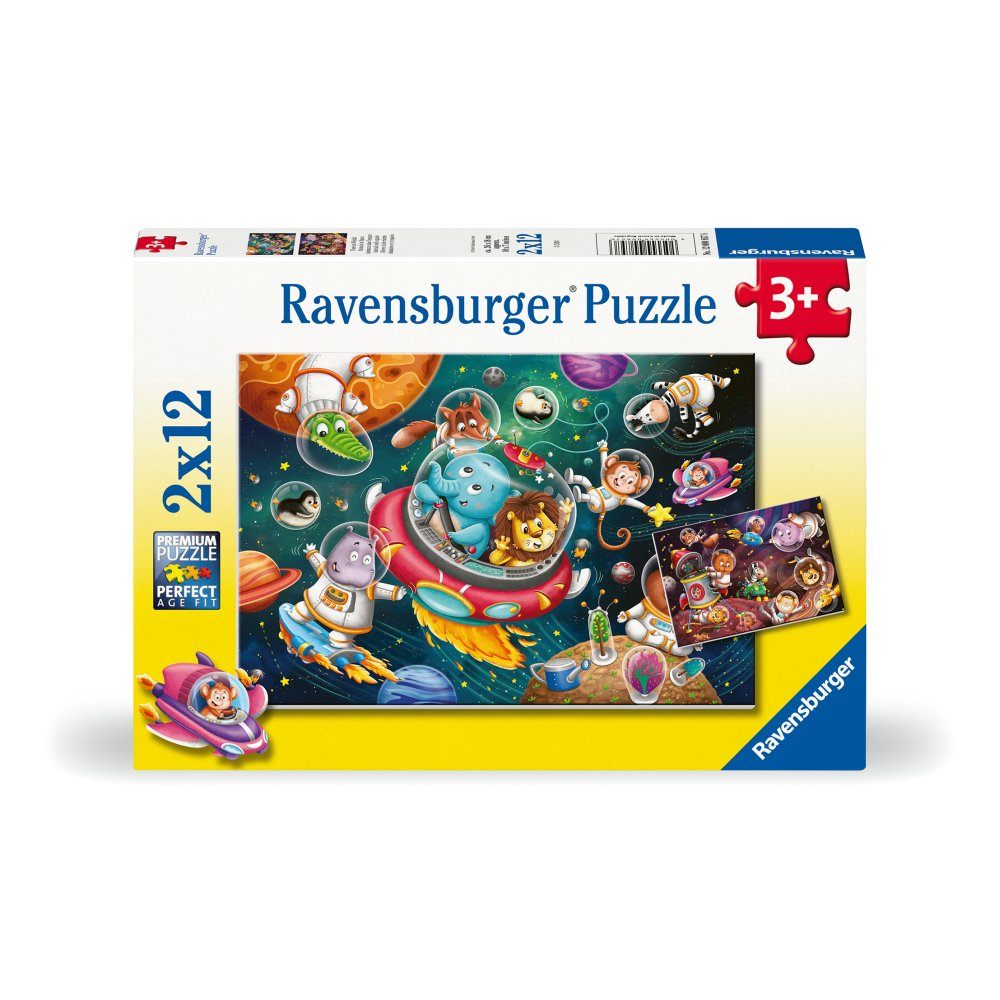 PUZZLE ANIMALUTE IN SPATIU 2 X 12 PIESE - RAVENSBURGER (RVSPC00857)