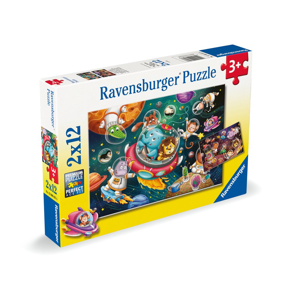 PUZZLE ANIMALUTE IN SPATIU 2 X 12 PIESE - RAVENSBURGER (RVSPC00857)