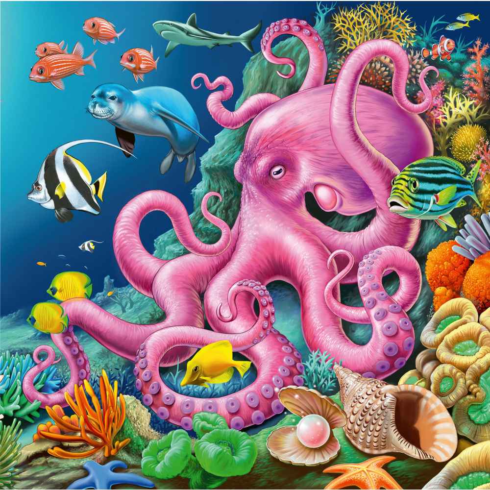 PUZZLE ANIMALE IN LUMEA SUBACVATICA 3X49 PIESE - RAVENSBURGER (RVSPC00859)