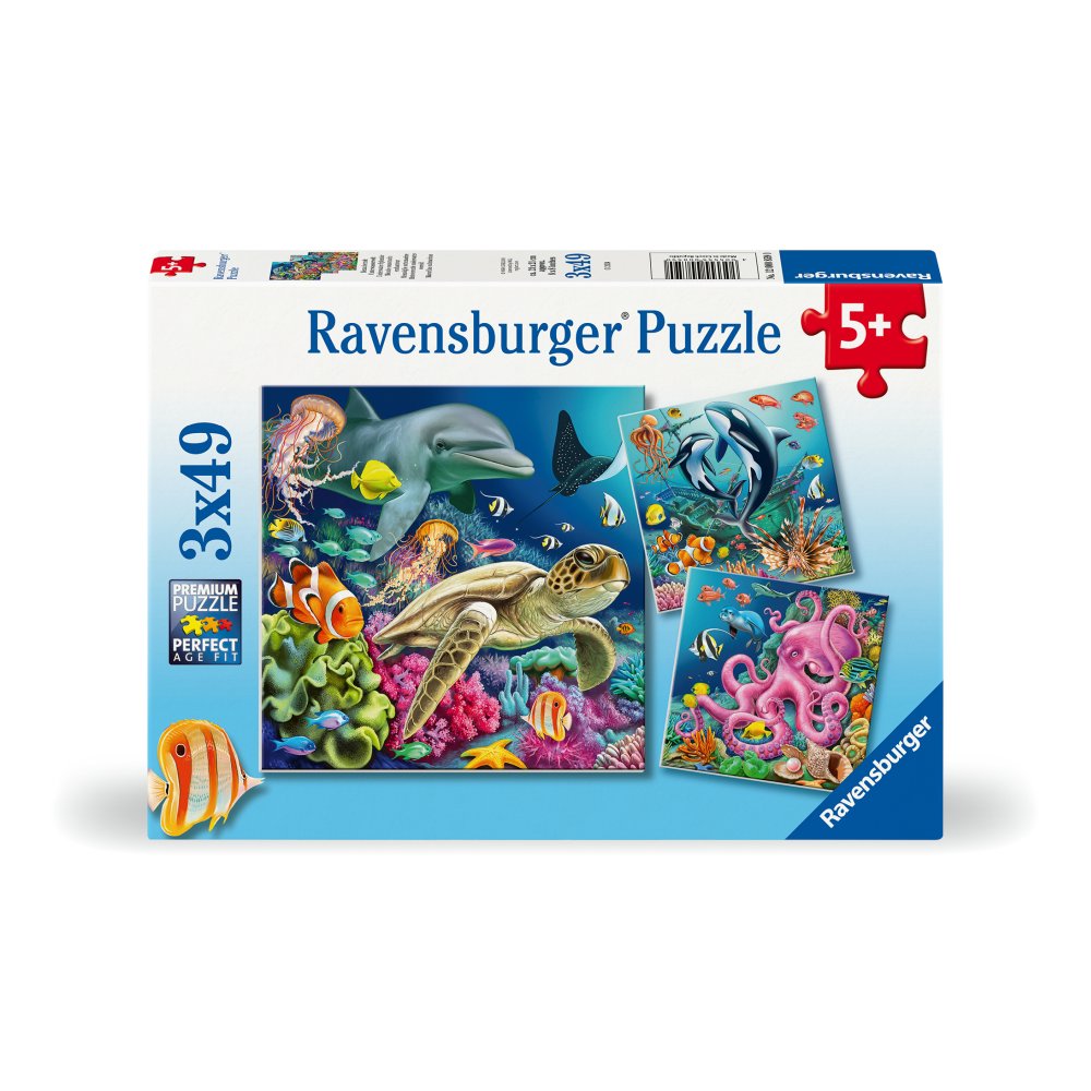 PUZZLE ANIMALE IN LUMEA SUBACVATICA 3X49 PIESE - RAVENSBURGER (RVSPC00859)