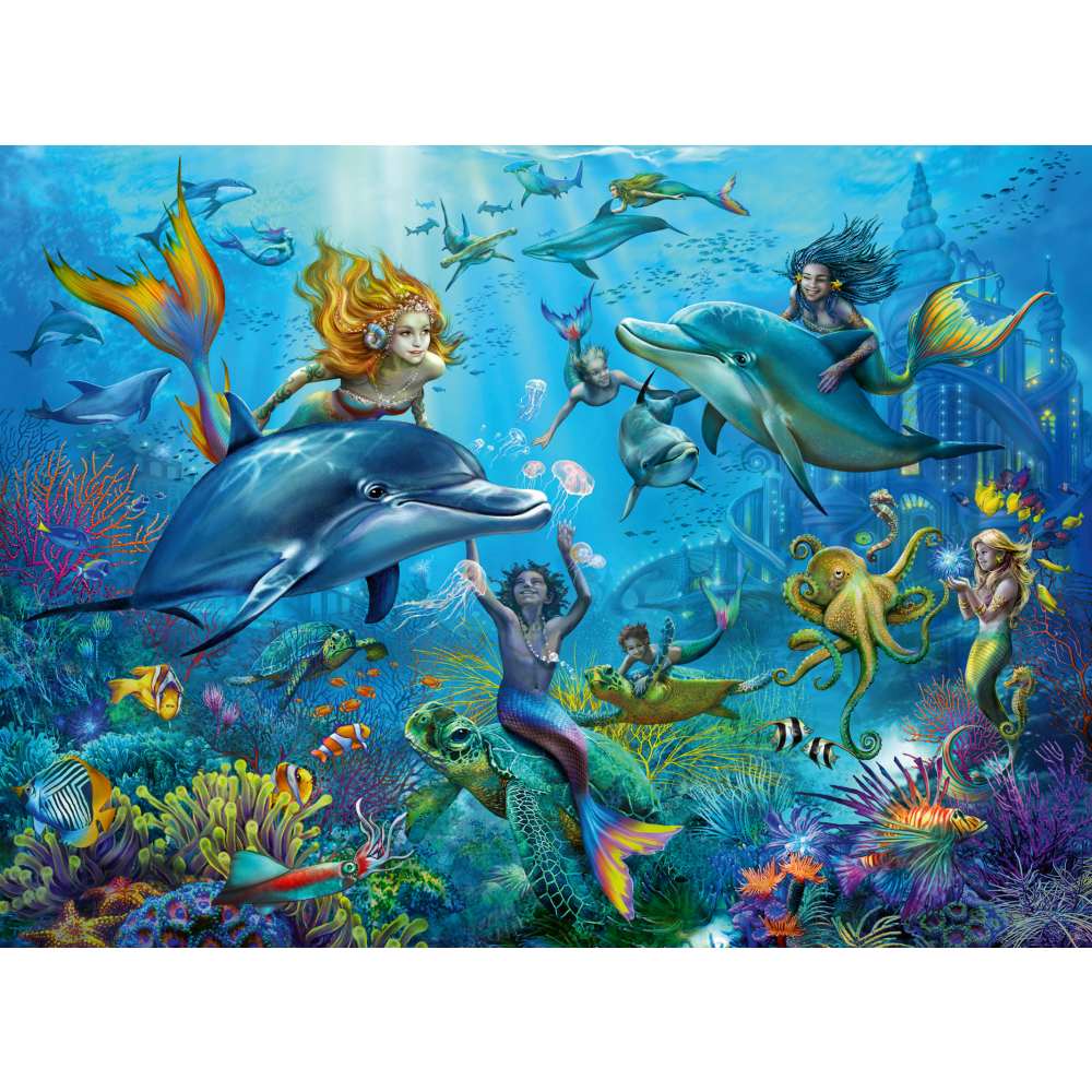 PUZZLE SIRENE SI DELFINI 100 PIESE - RAVENSBURGER (RVSPC00864)