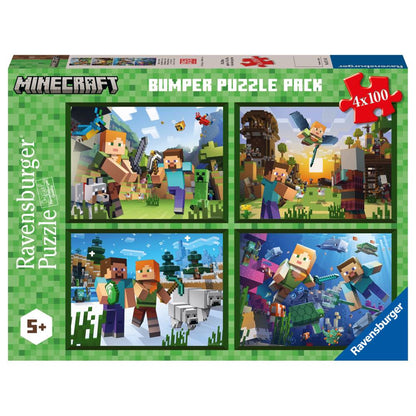 MINECRAFT PUZZLE 4X100 PIECES - RAVENSBURGER (RVSPC05716)