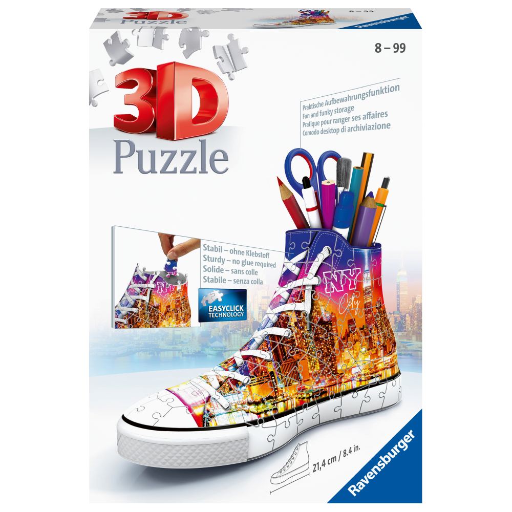 PUZZLE 3D SUPORT PIXURI SNEAKER NEW YORK 108 PIESE - RAVENSBURGER (RVS3D11152)