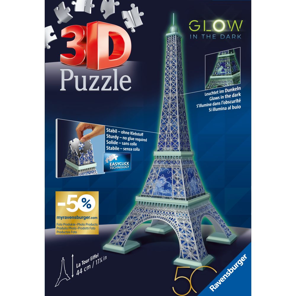 PUZZLE 3D TURNUL EIFFEL LUMINEAZA IN INTUNERIC 216 PIESE - RAVENSBURGER (RVS3D11591)