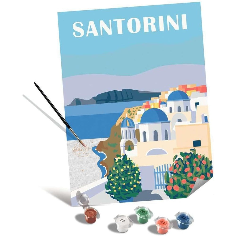 PICTURA PE NUMERE TABLOU CANVAS SANTORINI - RAVENSBURGER (RVSPBN23906)