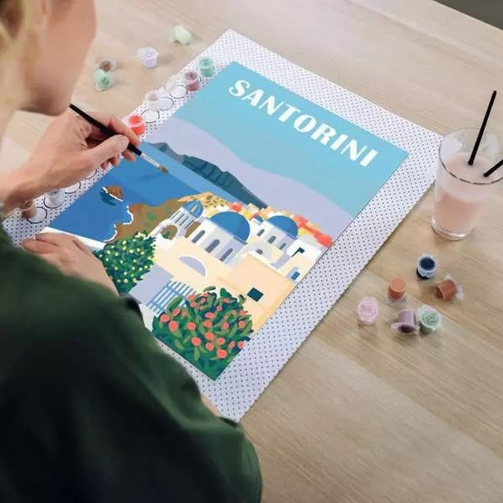 PICTURA PE NUMERE TABLOU CANVAS SANTORINI - RAVENSBURGER (RVSPBN23906)