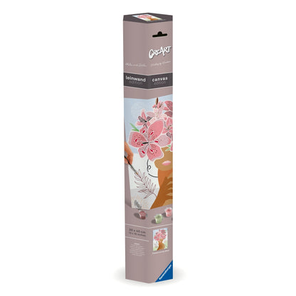 PICTURA PE NUMERE TABLOU CANVAS FEMEIE CU FLORI IN CAP - RAVENSBURGER (RVSPBN23908)