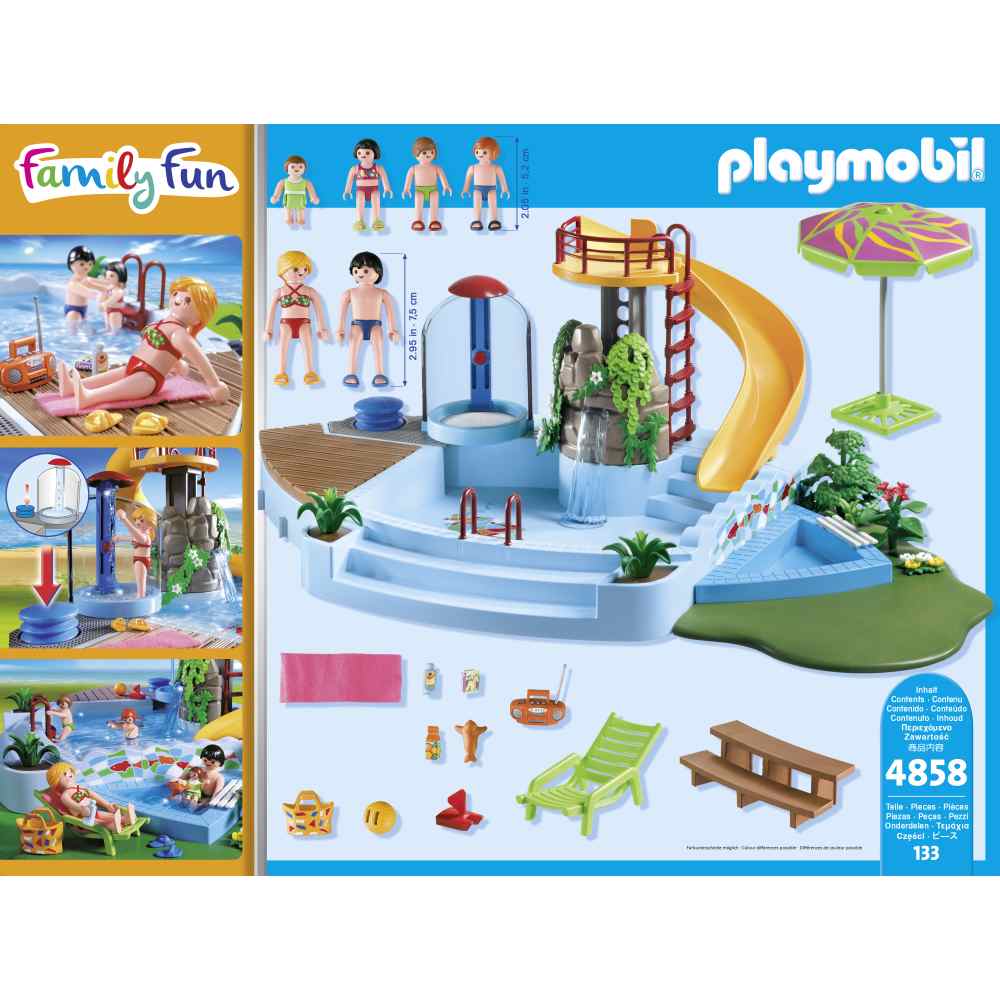 PISCINA CU TOBOGAN - PLAYMOBIL FAMILY FUN (PM4858)