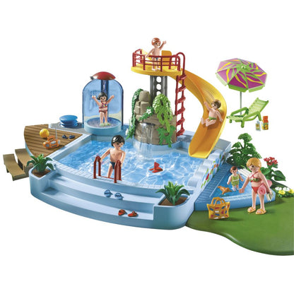 PISCINA CU TOBOGAN - PLAYMOBIL FAMILY FUN (PM4858)