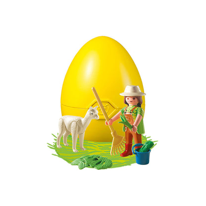 PLAYMOBIL - PUSCULITA OU INGRIJITOR ZOO CU ALPACA - PLAYMOBIL SURPRISE EGGS (PM4944)