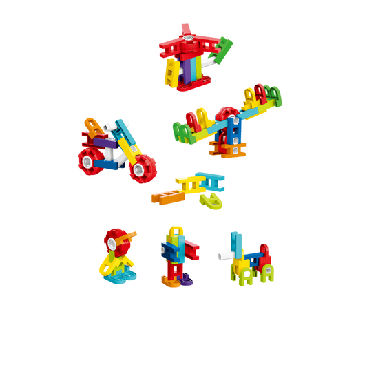 SET DE CONSTRUCTIE STEAM IN CUTIUTA - FUN BLOCKS (26 PIESE) - BUFNITEL (188-676A)