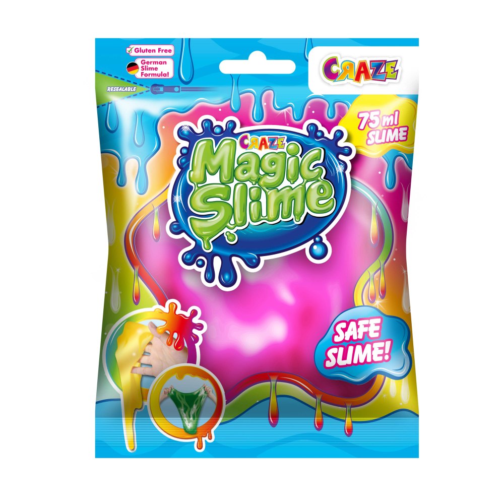 MAGIC SLIME IN BAG 75ML VARIOUS COLORS - CRAZE (CRZ57599)