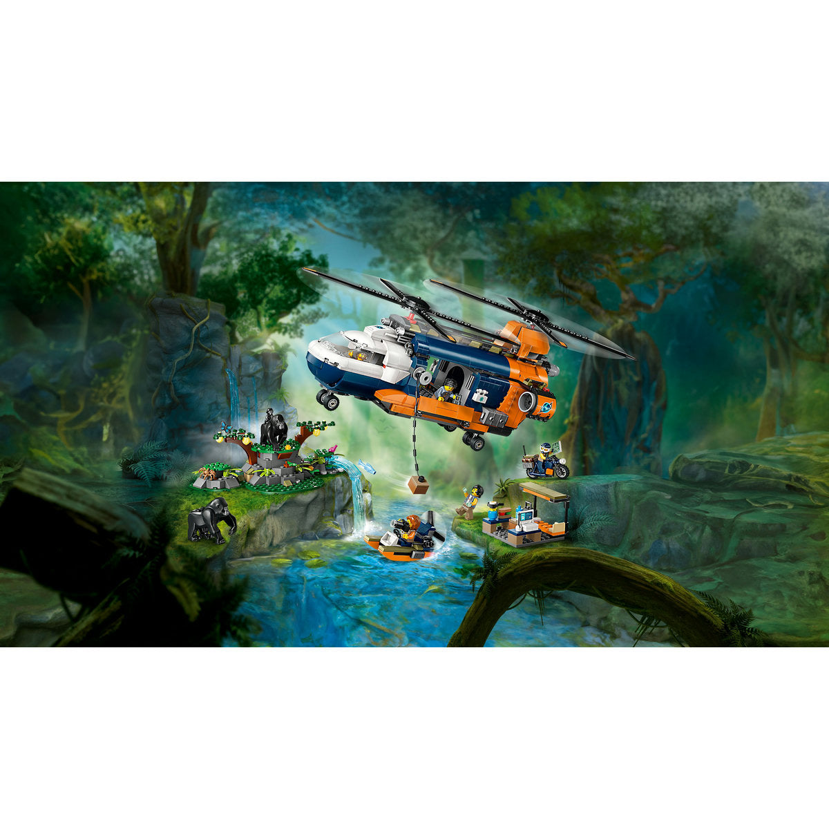 ELICOPTERUL UNUI EXPLORATOR AL JUNGLEI LA TABARA DE BAZA - LEGO CITY (60437)