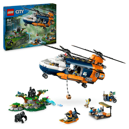 ELICOPTERUL UNUI EXPLORATOR AL JUNGLEI LA TABARA DE BAZA - LEGO CITY (60437)