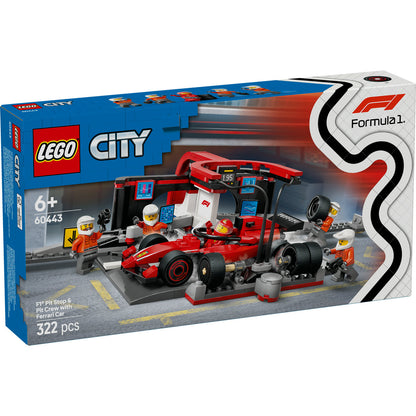 BOXA SI MECANICI F1 CU MASINA FERRARI - LEGO CITY (60443)