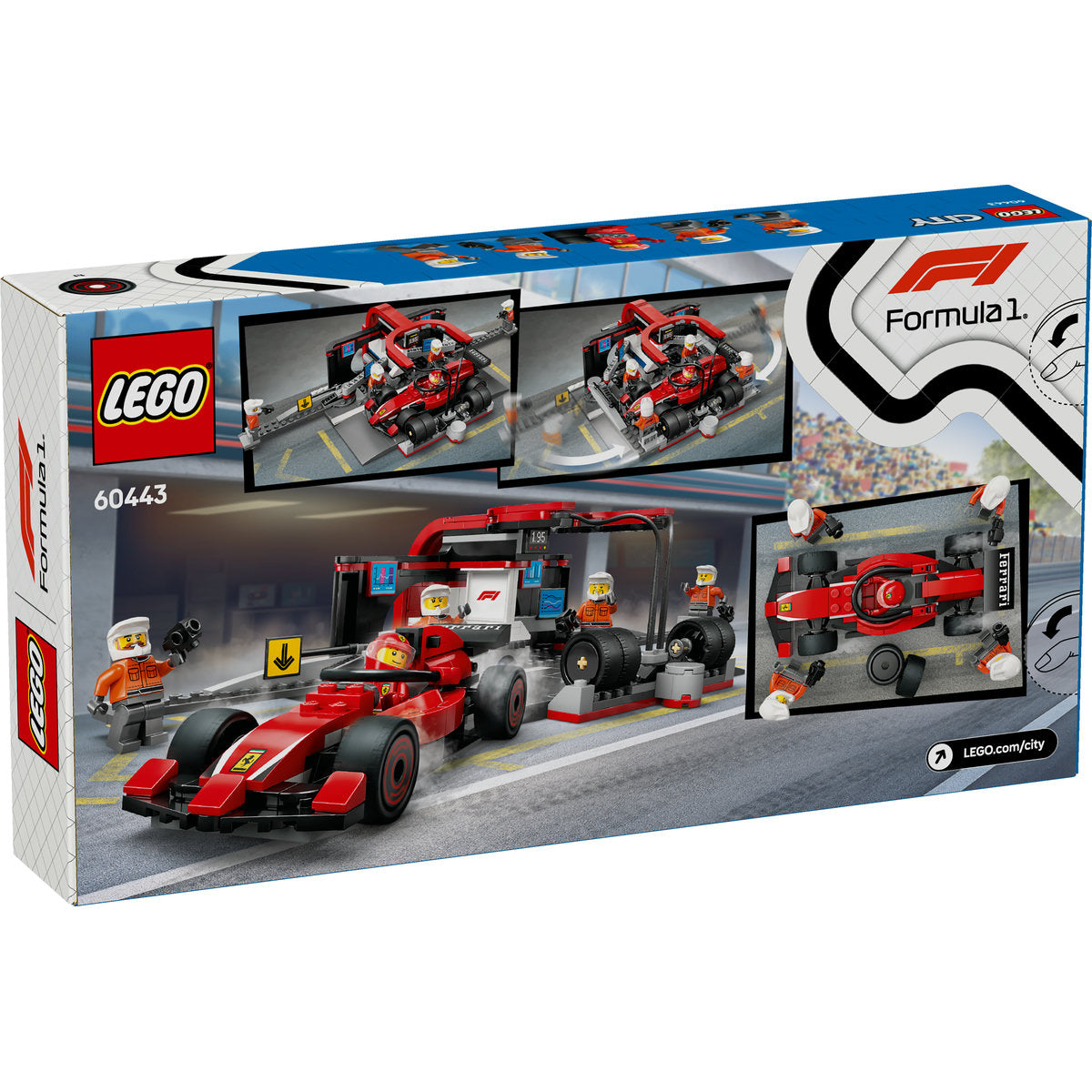 BOXA SI MECANICI F1 CU MASINA FERRARI - LEGO CITY (60443)