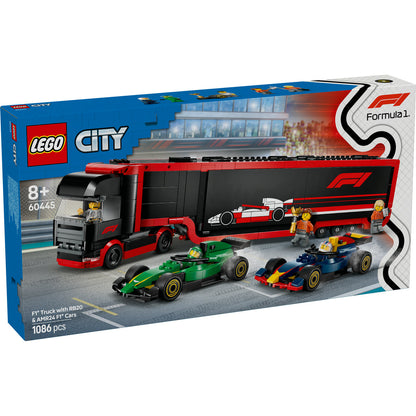 CAMION F1 CU MASINILE F1 RB20 SI AMR24 - LEGO CITY (60445)