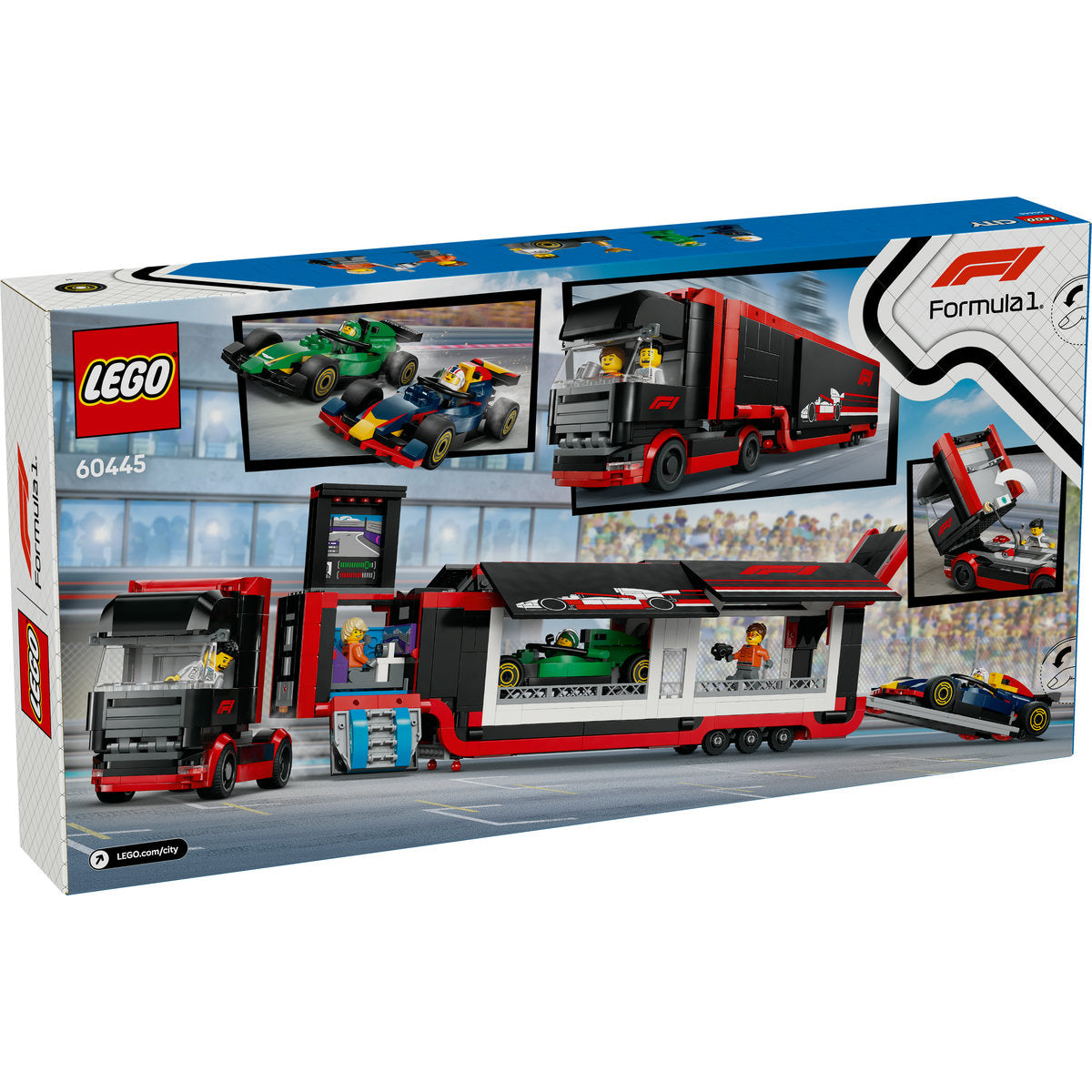 CAMION F1 CU MASINILE F1 RB20 SI AMR24 - LEGO CITY (60445)