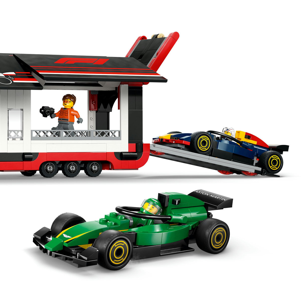 CAMION F1 CU MASINILE F1 RB20 SI AMR24 - LEGO CITY (60445)