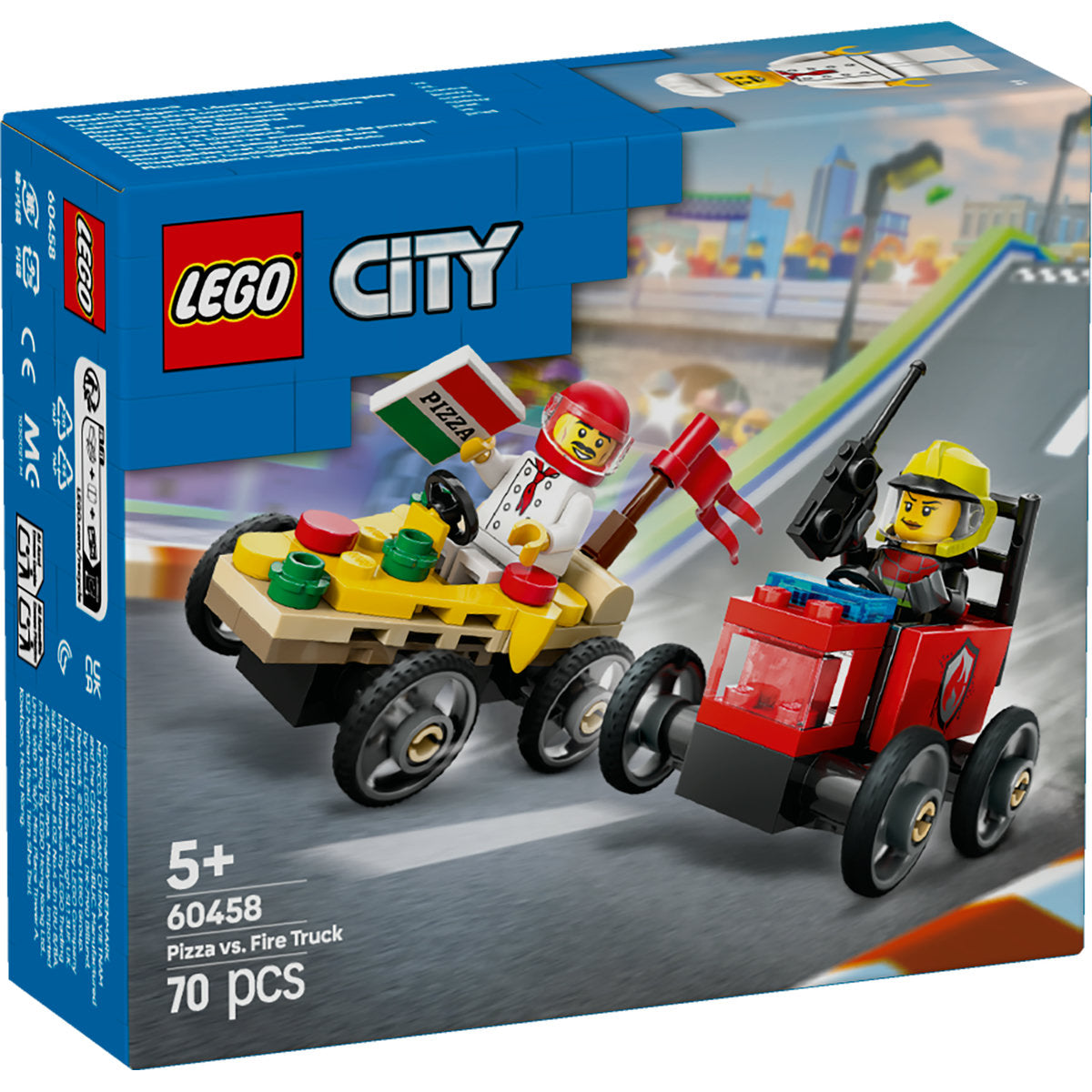 PACHET DE CURSE FURGONETA DE PIZZA VS. CAMION DE POMPIERI - LEGO CITY (60458)