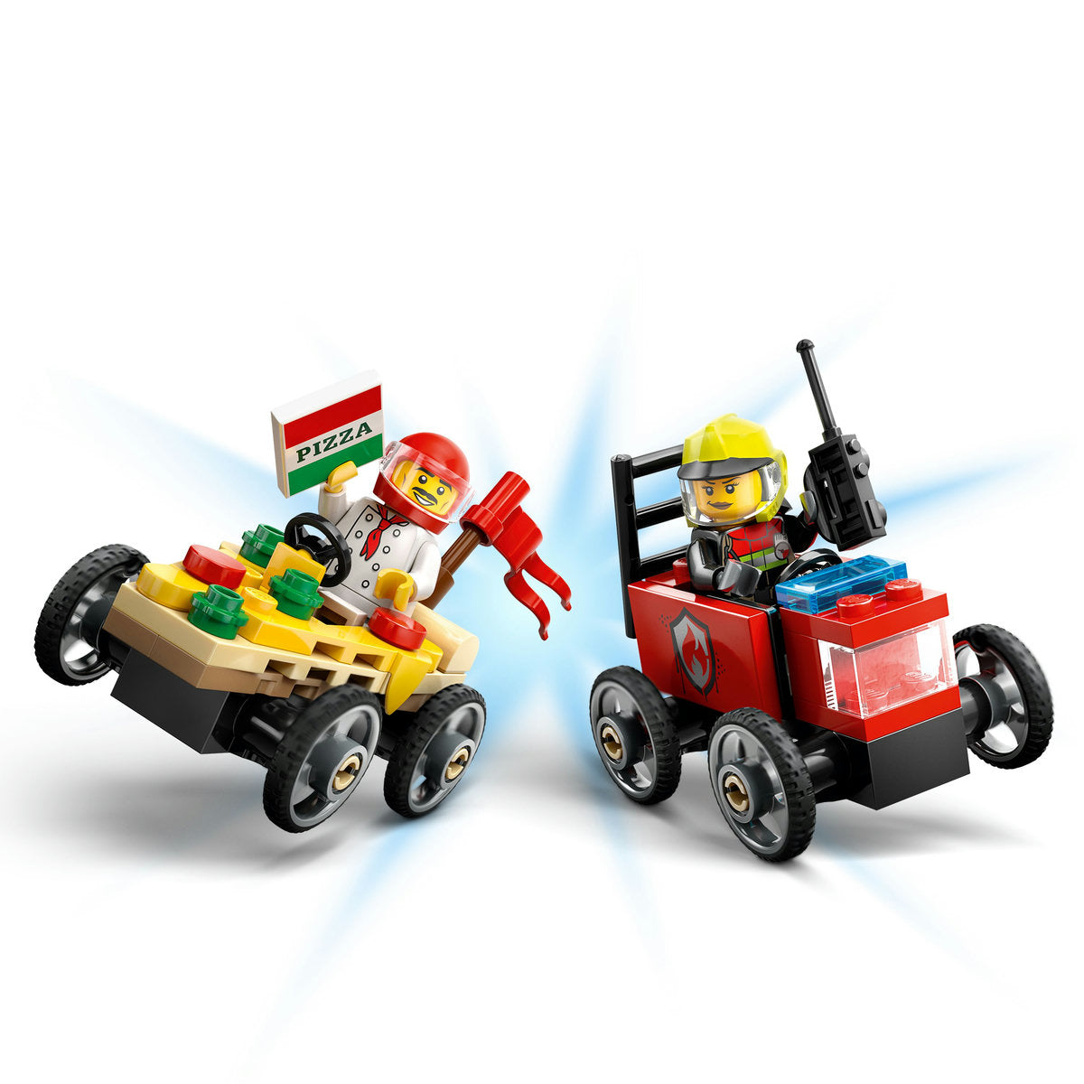 PACHET DE CURSE FURGONETA DE PIZZA VS. CAMION DE POMPIERI - LEGO CITY (60458)