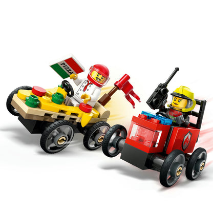 PACHET DE CURSE FURGONETA DE PIZZA VS. CAMION DE POMPIERI - LEGO CITY (60458)