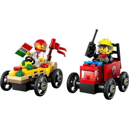 PACHET DE CURSE FURGONETA DE PIZZA VS. CAMION DE POMPIERI - LEGO CITY (60458)