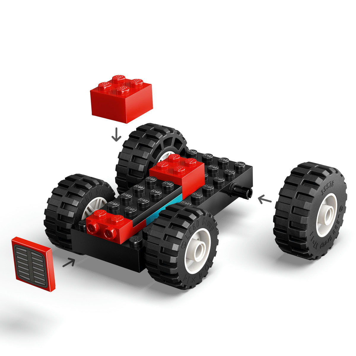 TRACTOR DE FERMA ROSU CU REMORCA SI OI - LEGO CITY (60461)