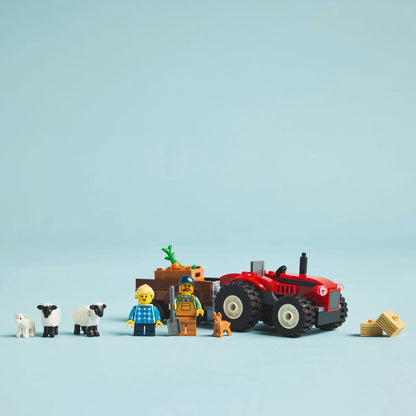 TRACTOR DE FERMA ROSU CU REMORCA SI OI - LEGO CITY (60461)