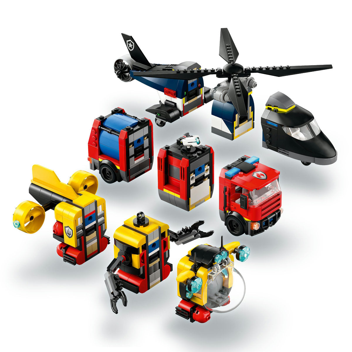 ELICOPTER, CAMION DE POMPIERI SI SUBMARIN REMIXATE - LEGO CITY (60462)