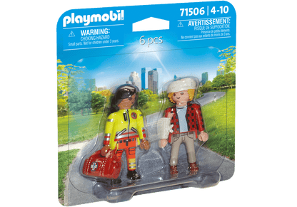 SET OF 2 PARAMEDIC FIGURES WITH PATIENT - PLAYMOBIL HOSPITAL (PM71506)