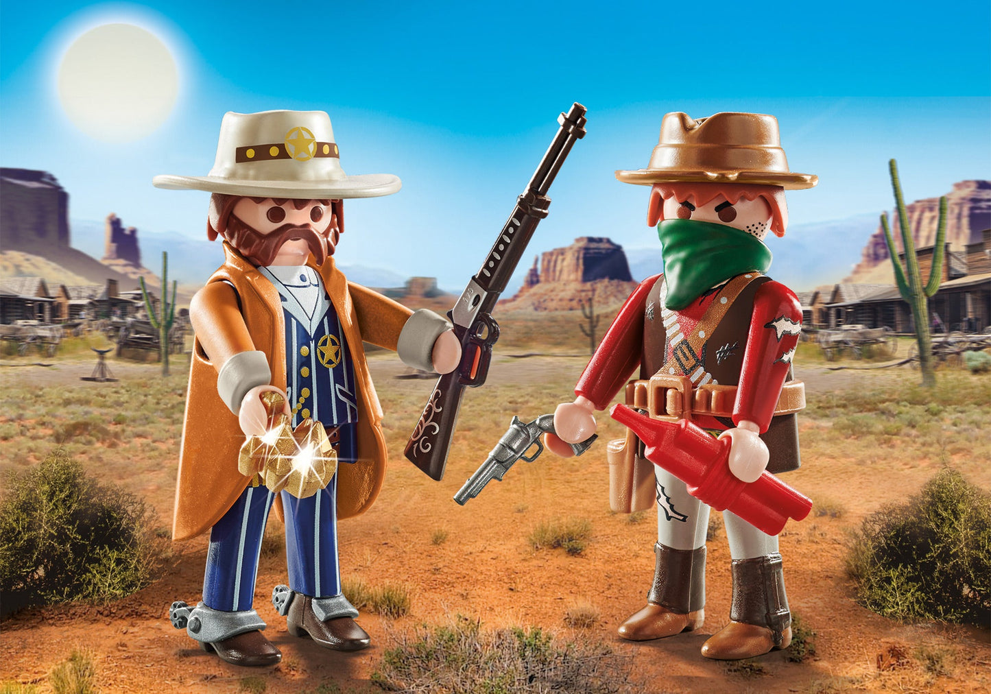 SET OF 2 FIGURES BANDIT AND SERIF - PLAYMOBIL WESTERN (PM71508)