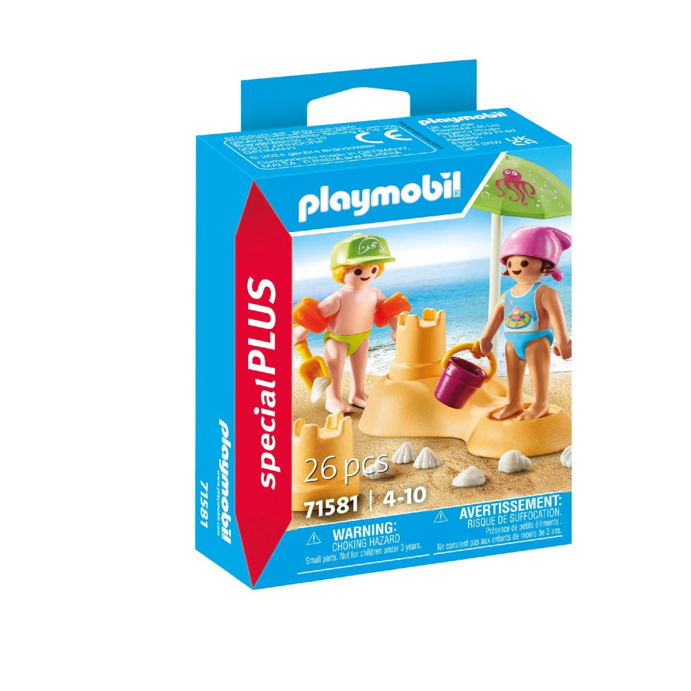 PLAYMOBIL - FIGURINE COPII CU CASTEL DE NISIP - PLAYMOBIL FIGURES (PM71581)