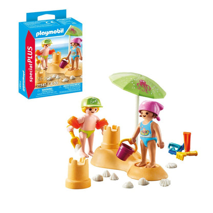 PLAYMOBIL - FIGURINE COPII CU CASTEL DE NISIP - PLAYMOBIL FIGURES (PM71581)