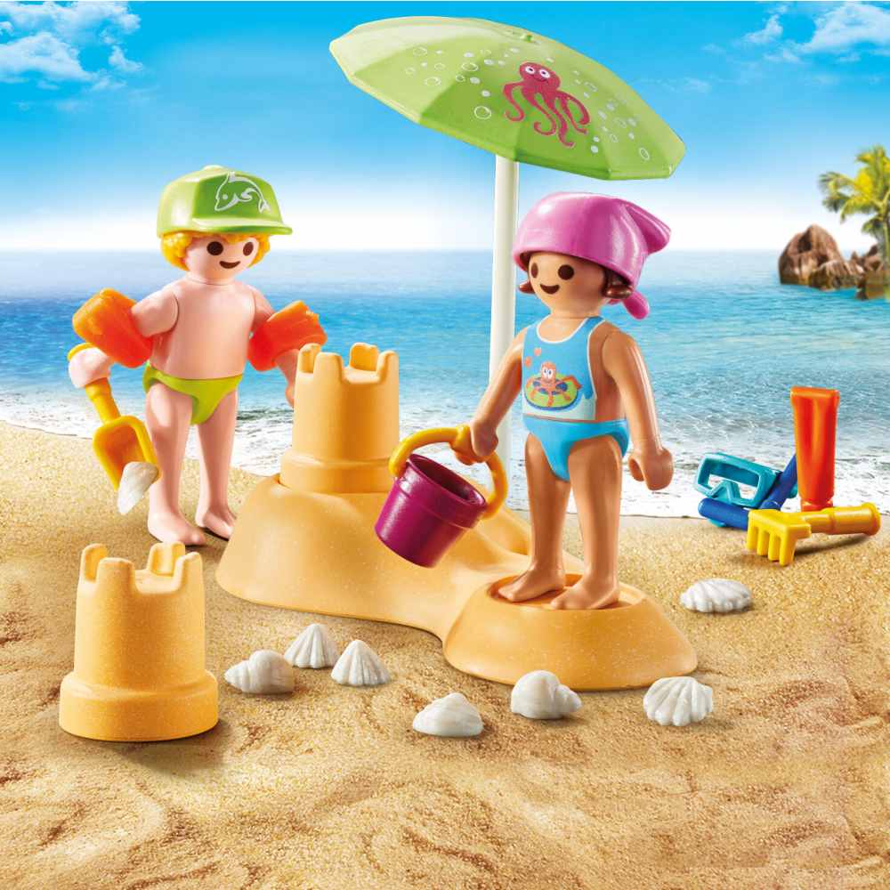 PLAYMOBIL - FIGURINE COPII CU CASTEL DE NISIP - PLAYMOBIL FIGURES (PM71581)