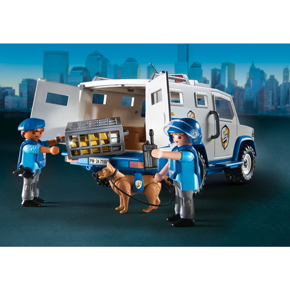 PLAYMOBIL - MASINA TRANSPORT BANI - PLAYMOBIL ACTION HEROS (PM71597)